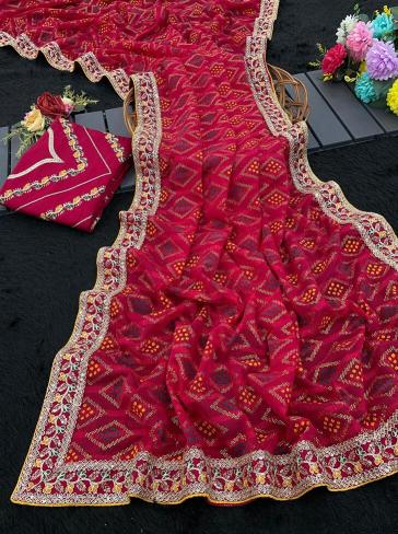 Vastrangan desiner bandhani fancy saree wholesale market in surat